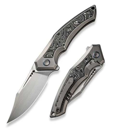 WE Knife Orpheus Flipper Framelock Knife, Ltd Edition, CPM 20CV, Aluminum Foil Carbon Fiber/Ti, WE23009-2