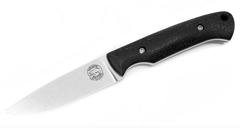 White River Hunter Fixed Blade Knife, MagnaCut, Micarta Black Burlap, Kydex Sheath