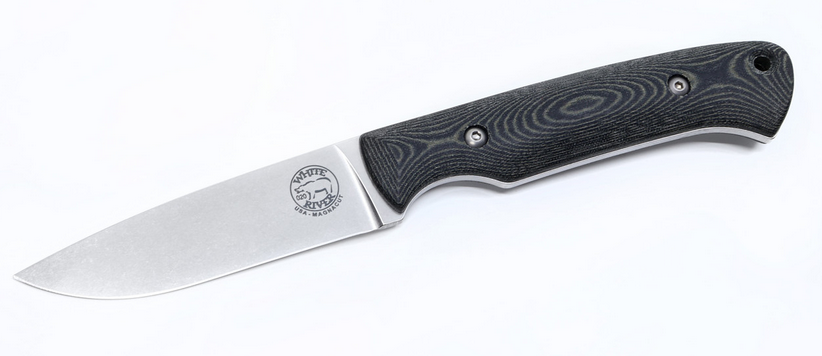 White River Hunter Fixed Blade Knife, MagnaCut, Micarta Black/O.D. Linen, Kydex Sheath