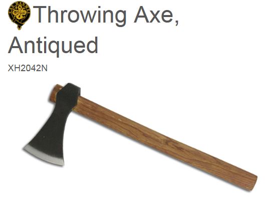 Hanwei Viking Throwing Axe Antiqued, XH2042N