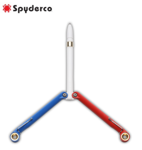 Spyderco BaliYo Heavy Duty Pen, White/Red/Blue, YUS100