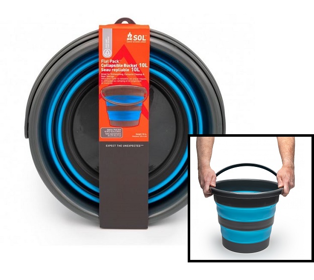Survive Outdoors Longer SOL Flat Pack 10L Collapsible Bucket