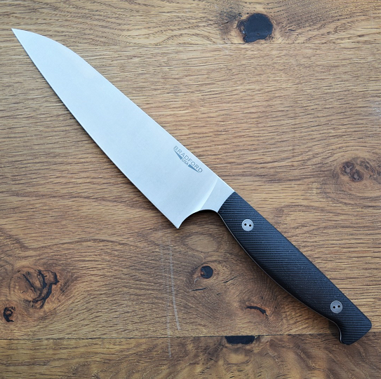 Bradford Fixed Blade Chef Knife, AEB-L SW, G10 Black, 8-Chef-AEB-L-G10