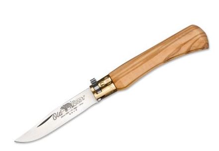 Antonini Old Bear Medium Folding Knife, Stainless, Olive Wood, ANT930723