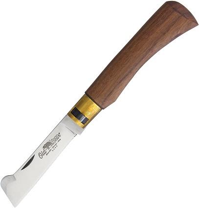 Antonini Old Bear Grafting Folding Knife, Stainless, Walnut Wood, ANT937719LN