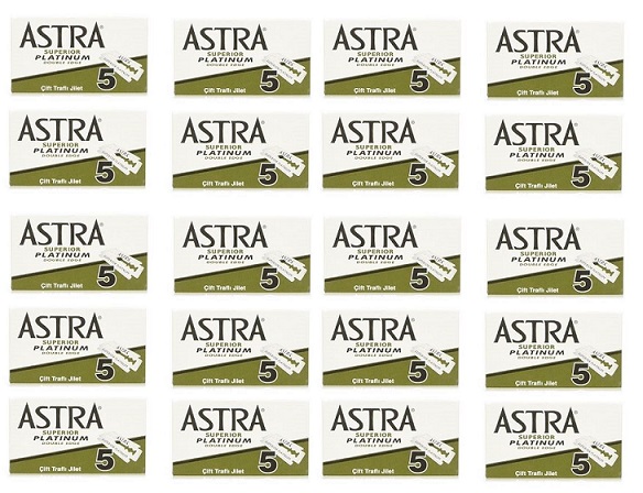 Astra Platinum Replacement Safety Razor Blades - 100 Pack