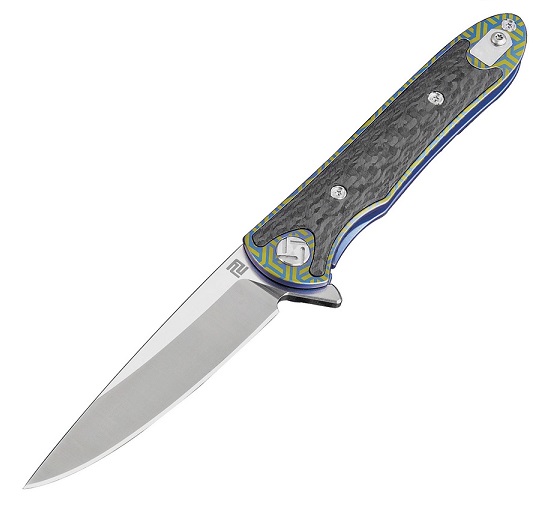 Artisan Cutlery Shark Flipper Folding Knife, S35VN, Titanium/CF, 1707GBU02