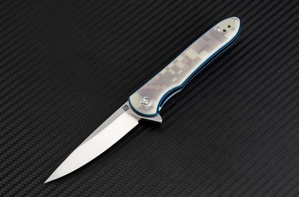 Artisan Cutlery Shark Flipper Folding Knife, D2, G10 Camo, ATZ1707PSCGF