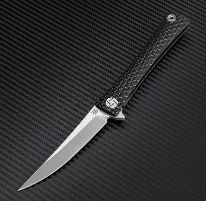 Artisan Cutlery Wastlinie Flipper Folding Knife, M390, Titanium Black, ATZ1805GBKM