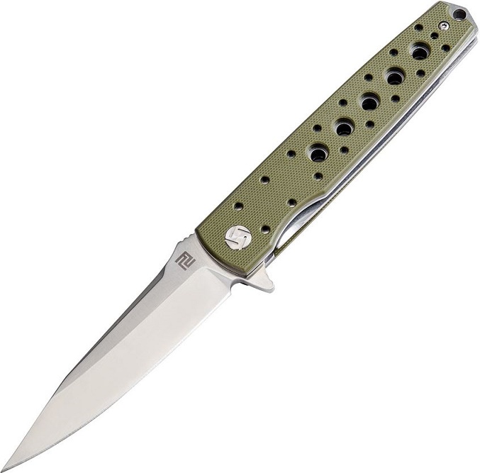 Artisan Cutlery Virginia Flipper Folding Knife, D2, G10 Green, 1807PGNF - Click Image to Close
