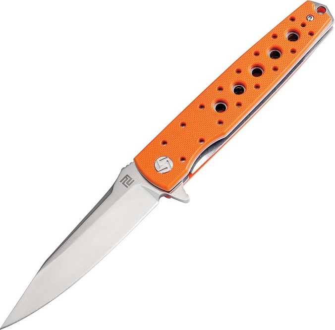Artisan Cutlery Virginia Flipper Folding Knife, D2, G10 Orange, 1807POEF - Click Image to Close