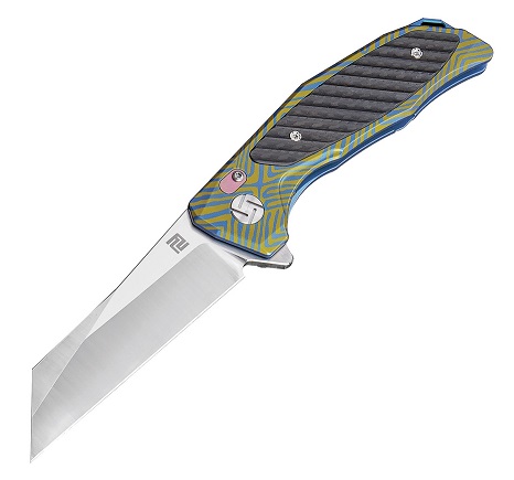 Artisan Cutlery Falcon Flipper Framelock Knife, S35VN, Titanium, 1809GBU03 - Click Image to Close
