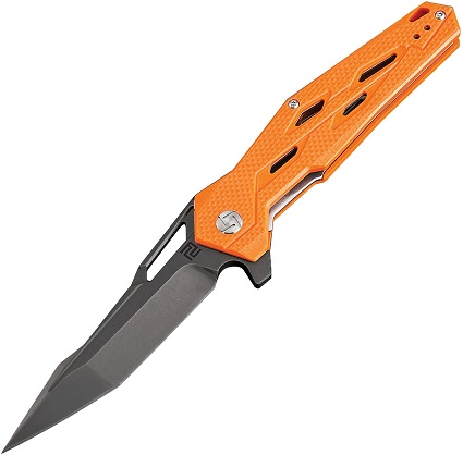 Artisan Cutlery Interceptor Flipper Folding Knife, D2, G10 Orange, ATZ1812PBOE