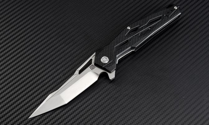 Artisan Cutlery Interceptor Flipper Folding Knife, D2, G10 Black, ATZ1812PSBK