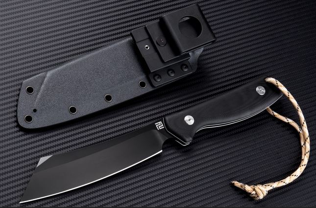 Artisan Cutlery Tomahawk Fixed Blade Knife, D2, G10 Black w/White Liner, ATZ1815BBGC