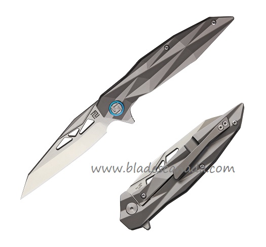 Artisan Cutlery Cygnus Flipper Framelock Knife, S35VN, Titanium Grey, 1827GGYS