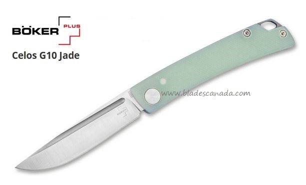 Boker Plus Celos Slipjoint Folding Knife, 440C Steel, G10 Jade, 01BO179