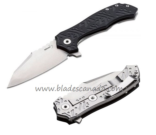 Boker Plus CFM-A1 Framelock Flipper Knife, 14C28N, G10 Black, B-01BO766