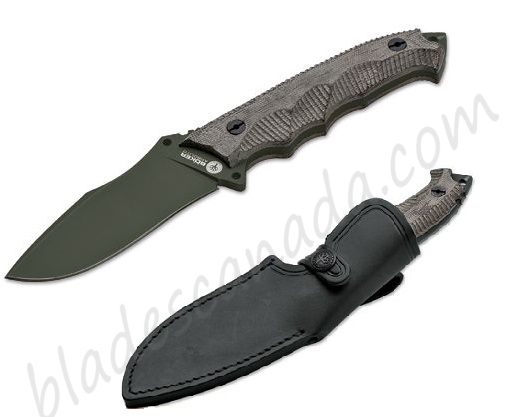 Boker Arbolito Buffalo Soul 42 Fixed Blade Knife, N695, Micarta, Cordura Sheath, 02BA3163 - Click Image to Close