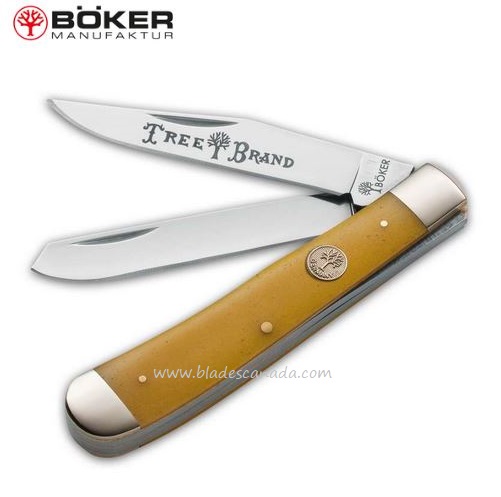 Boker Traditional Trapper Slipjoint Knife, Stainless, Yellow Bone, B-110731