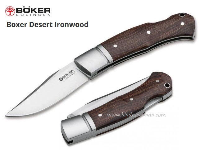 Boker Boxer Folding Knife, N690, Desert Ironwood, 111025