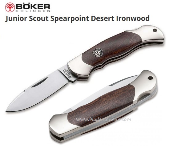 Boker Germany Junior Scout Folding Knife, N690, Desert Ironwood, B-111940