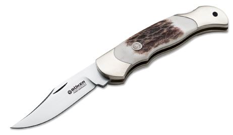 Boker Germany Boy Scout Folding Knife, N690, Stag Handle, 112403