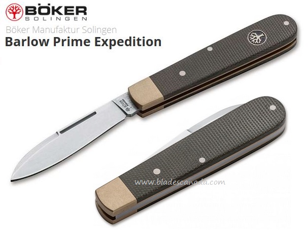 Boker Germany Barlow Prime Expedition Slipjoint Folding Knife, N690, Micarta, B-112942