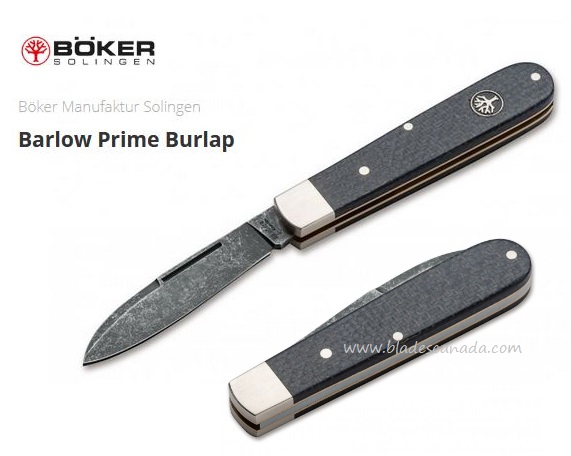 Boker Germany Barlow Prime Burlap Slipjoint Knife, O1 Steel, Micarta, 114942 - Click Image to Close