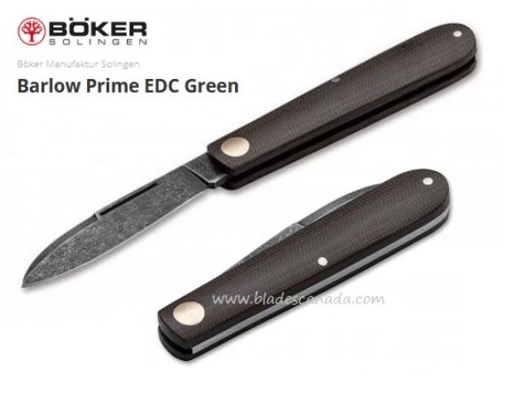 Boker Germany Barlow Prime EDC Slipjoint Folding Knife, O1 Carbon Steel, Micarta, B-115942