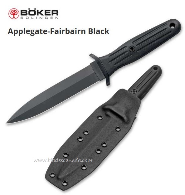 Boker Germany Applegate Combat II Dagger Fixed Blade Knife, 440C, Delrin Handle, Kydex Sheath, 120543B