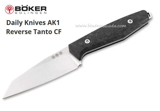 Boker Germany Daily Knives AK1 REverse Tanto, RWL 34 Blade, Carbon Fiber, 124502