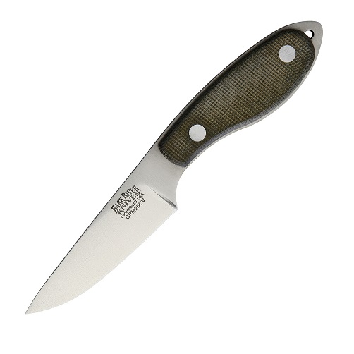 Bark River Caper Necker Fixed Blade Knife, CPM 20CV, Micarta Green, BA7072MGC