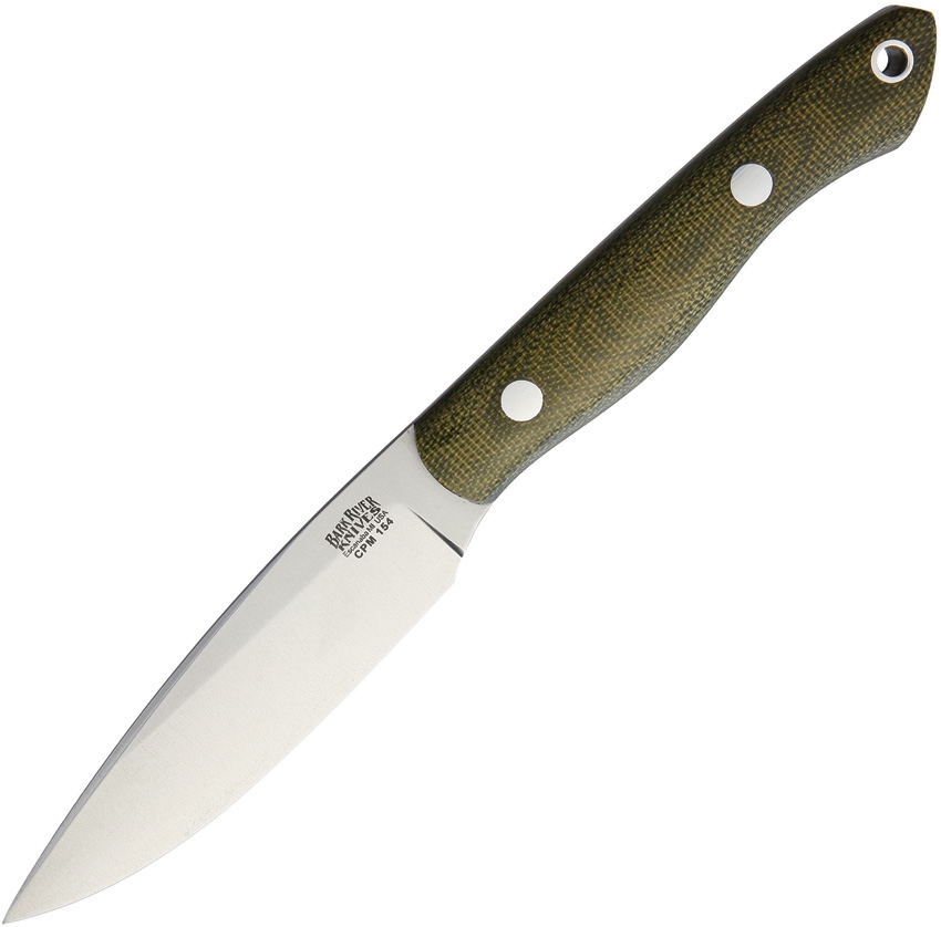 Bark River Kalahari Thorn Fixed Blade Knife, CPM 154, Micarta Green, BA12054MGC