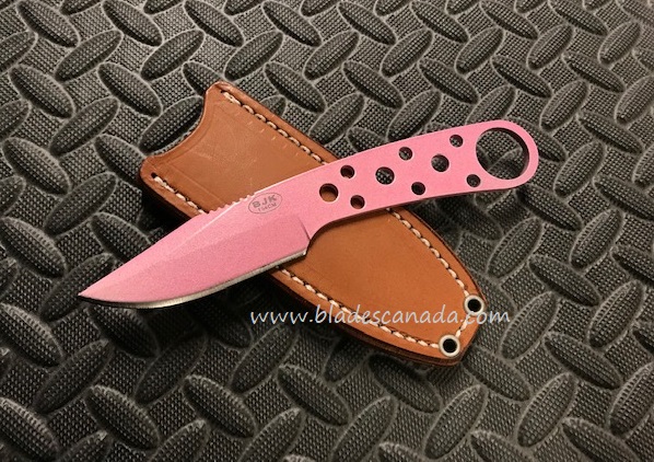 Blackjack Model 155 Fixed Blade Neck Knife, Stainless Pink, BCB155P