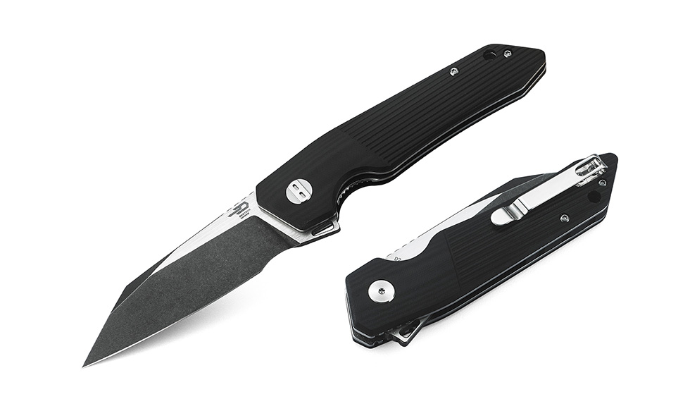 Bestech Barracuda Flipper Folding Knife, D2 Two-Tone, G10 Black, BG15A-2