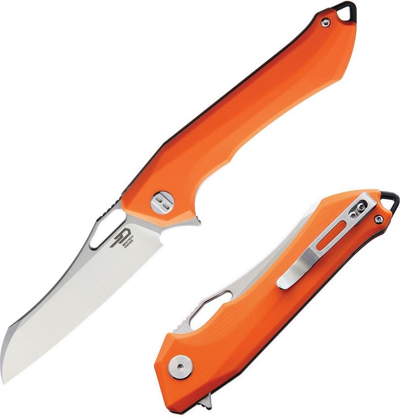 Bestech Platypus Flipper Folding Knife, D2 Two-Tone, G10 Orange, BG28B - Click Image to Close