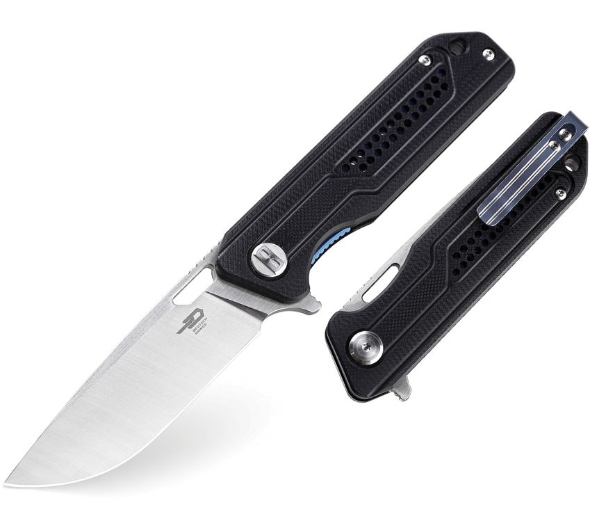Bestech Circuit Flipper Folding Knife, K110 Steel, G10 Black, BG35A-1