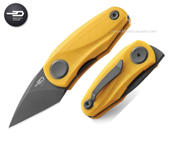 Bestech Tulip Flipper Folding Knife, 14C28N Sandvik SW, G10 Yellow, BG38F