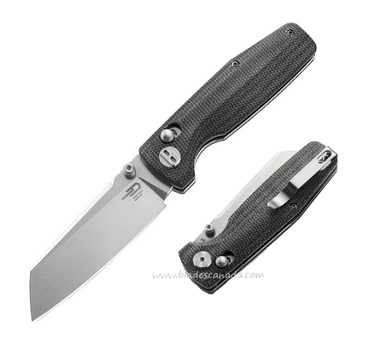 Bestech Slasher Folding Knife, D2 SW, Micarta Black, BG43A-1