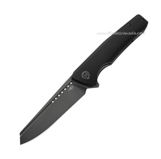 Bestech Slyther Flipper Folding Knife, 14C28N Grey Titanized, G10 Black, BG51A-2