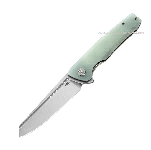 Bestech Slyther Flipper Folding Knife, 14C28N Sandvik, G10 Natural, BG51B-1