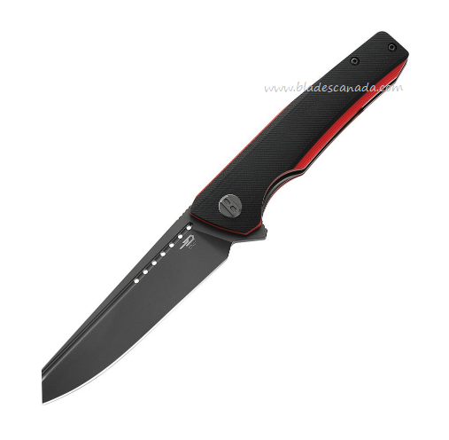 Bestech Slyther Flipper Folding Knife, 14C28N Grey Titanized, G10 Black/Orange, BG51C