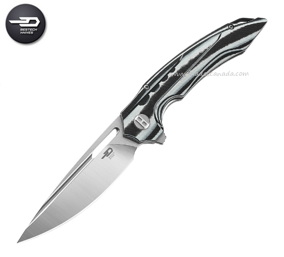 Bestech Ornetta Flipper Folding Knife, N690 SW/Satin, G10/Carbon Fiber, BL02C