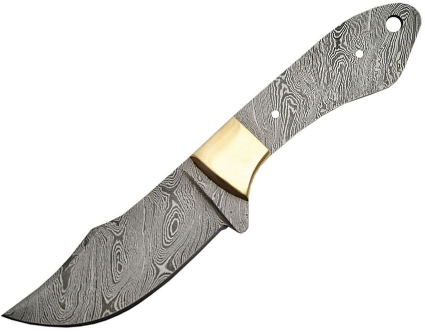 Damascus Fixed Blade Knife, Damascus Steel, Brass Bolster