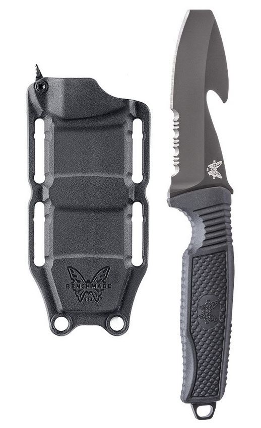 Benchmade H2O Rescue Fixed Blade Knife, N680, Molded Sheath, 112SBK-BLK