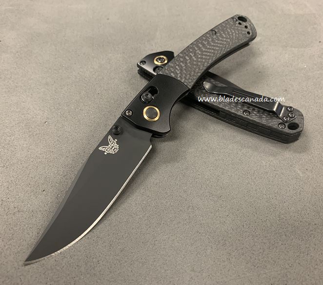 Benchmade Mini Crooked River Folding Knife, M4 Steel, Carbon Fiber, BM15085CU23