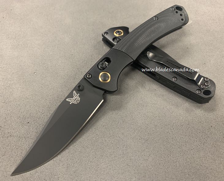 Benchmade Mini Crooked River Folding Knife, 20CV, G10 Black, 15085CU6