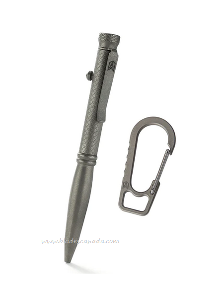Bestechman Scribe Pen, Titanium Grey with Carabiner, BM16A