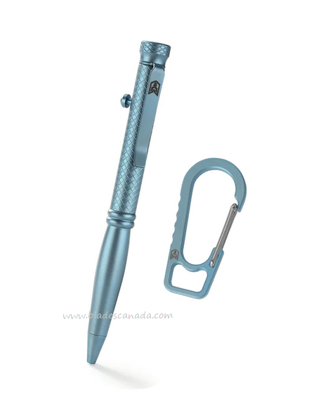 Bestechman Scribe Pen, Titanium Blue with Carabiner, BM16B
